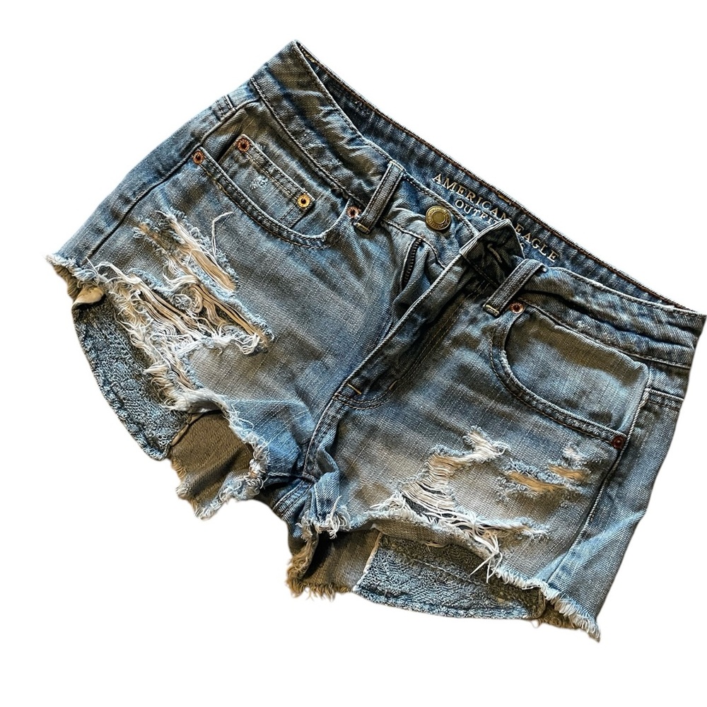 American‎ Eagle Hi-Rise Festival Denim Shorts - Size 2 Trendy Summer Short